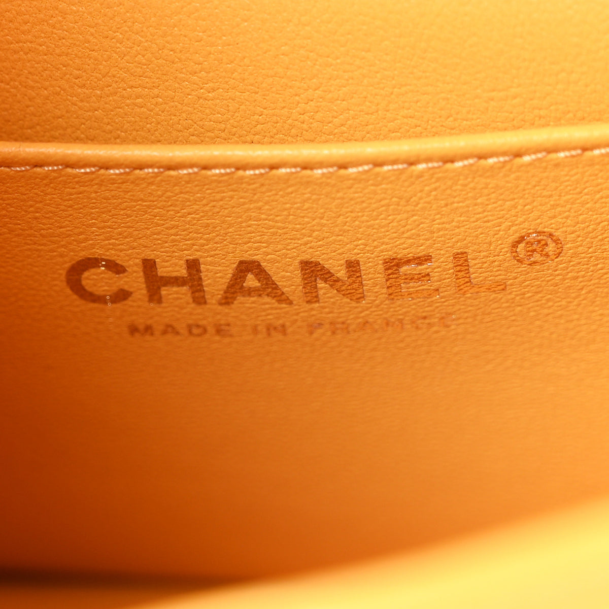Chanel Lambskin Quilted Mini Top Handle Rectangular Flap Yellow 6 of 11