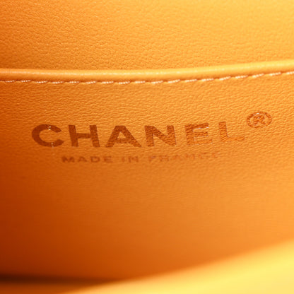 Chanel Lambskin Quilted Mini Top Handle Rectangular Flap Yellow 6 of 11