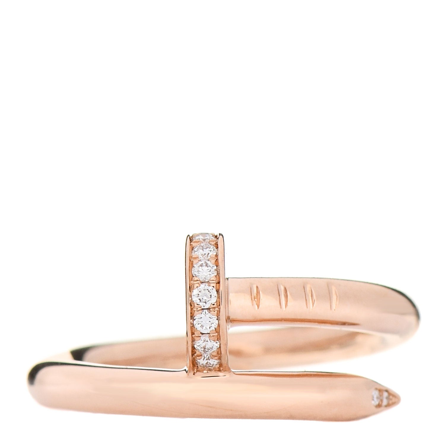 Cartier 18K Pink Gold Diamond Juste Un Clou Ring 51 5.75 1 of 5