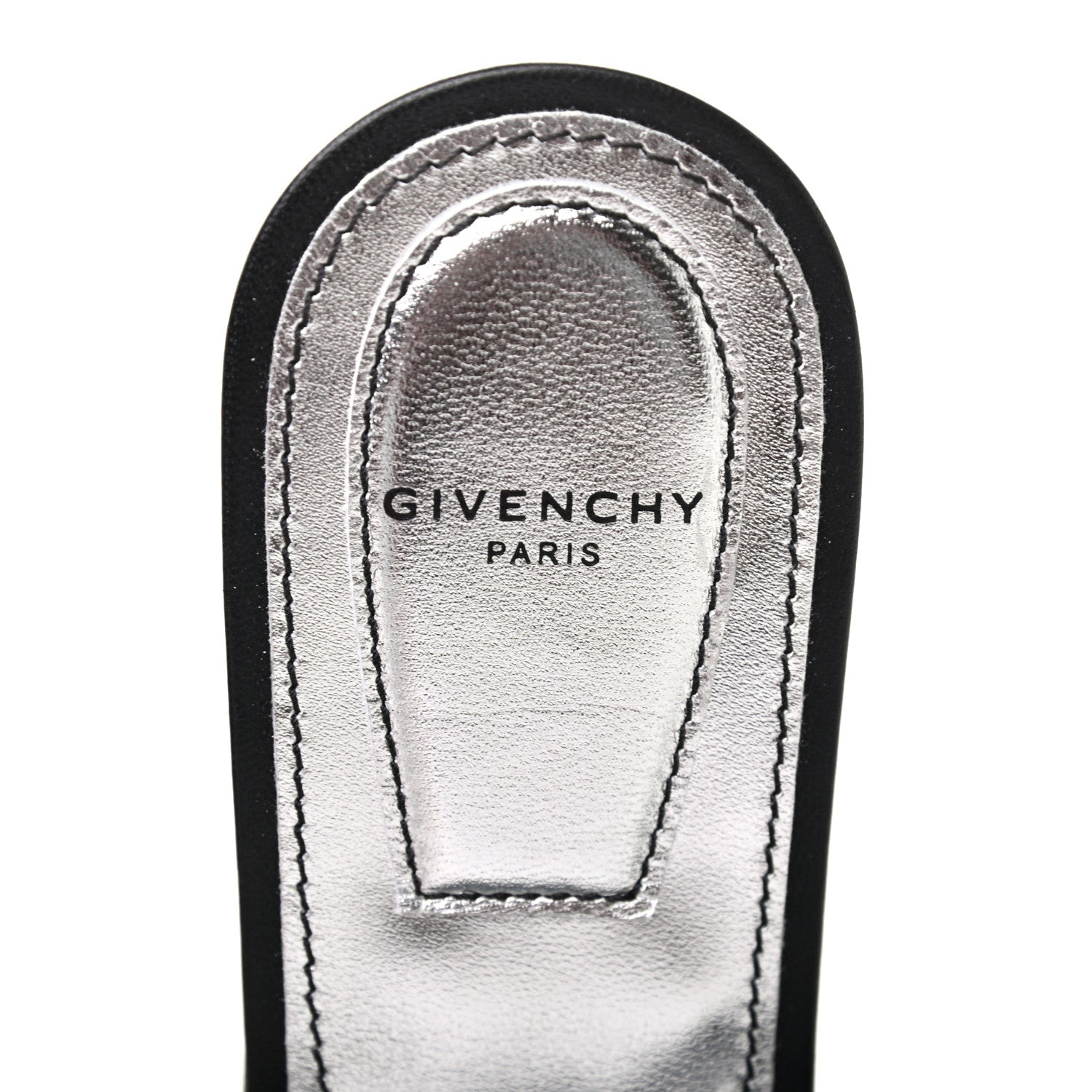 Givenchy Nappa Rivington Logo Slingback Flat 37 Black Silver 8 of 8