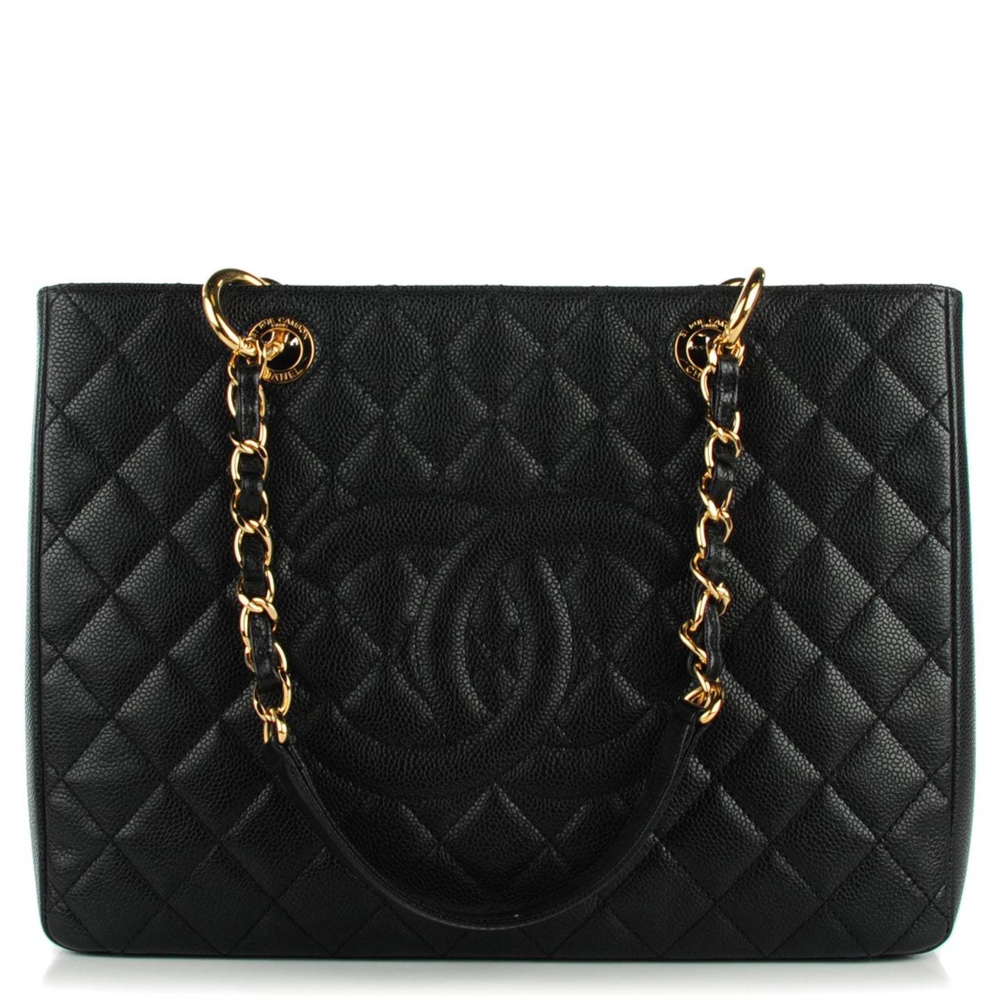 Caviar Quilted Grand Shopping Tote GST Black