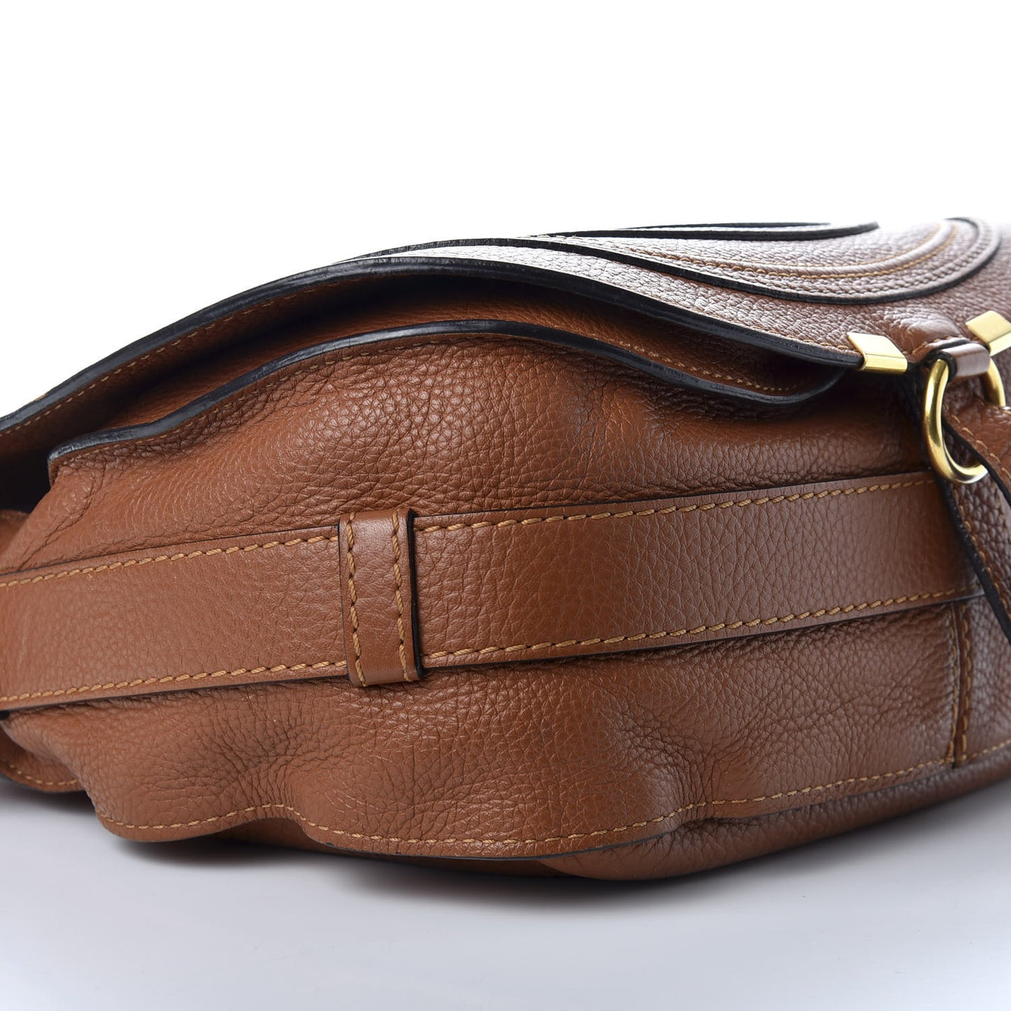 Calfskin Medium Marcie Round Crossbody Bag Tan