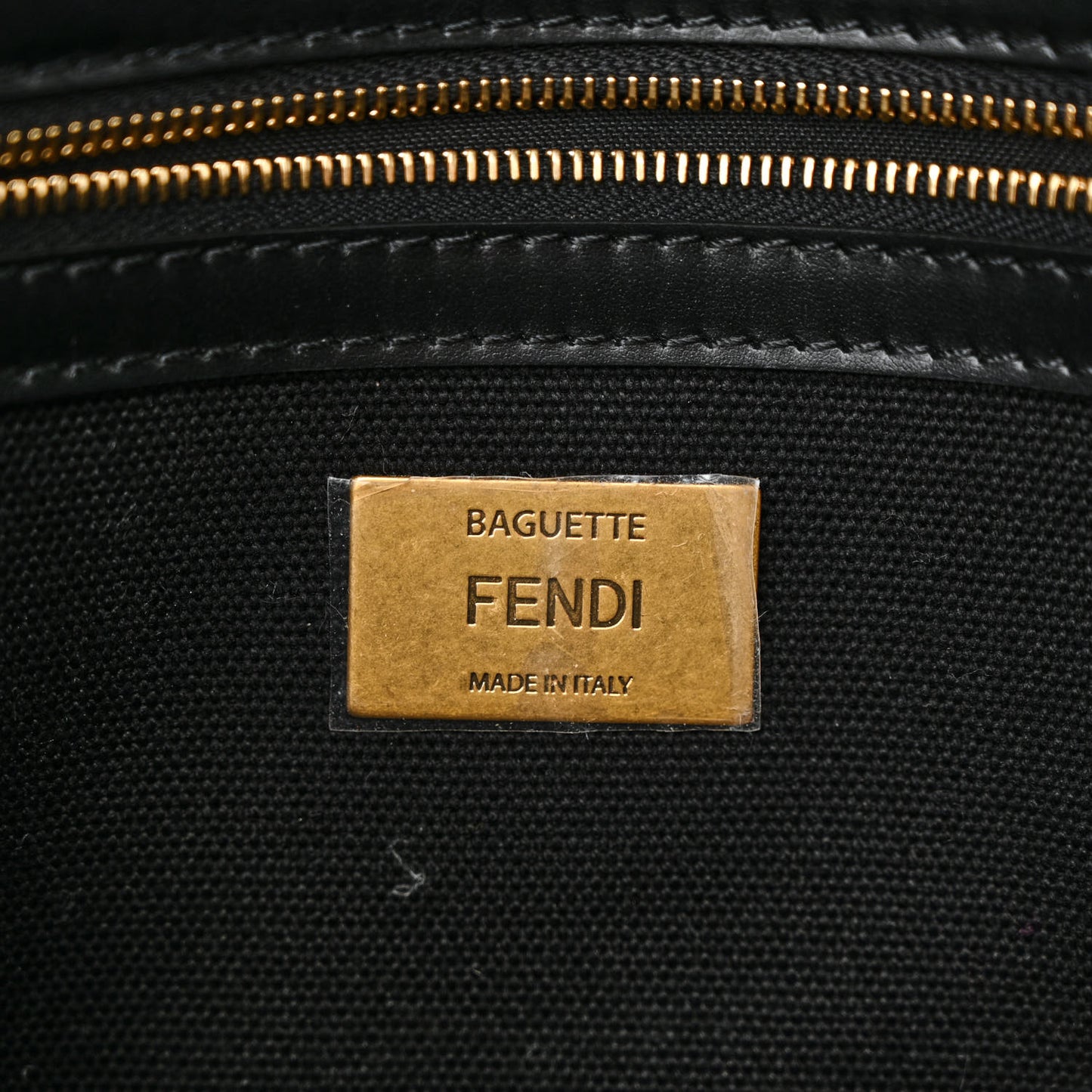 Canvas Vitello King Extra Strap FF Embroidered Baguette Black