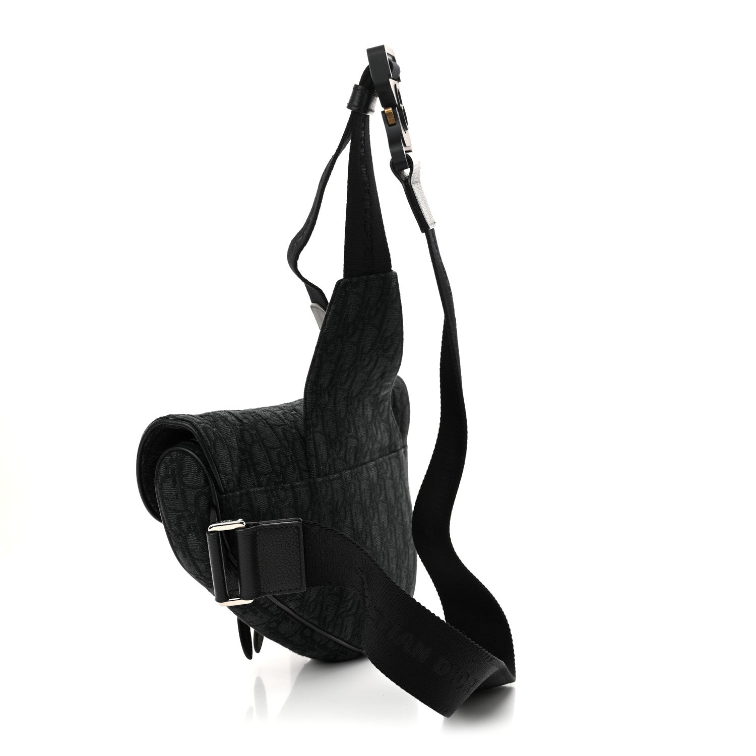 Christian Dior Oblique Mens Saddle Bag Black Blue 3 of 10