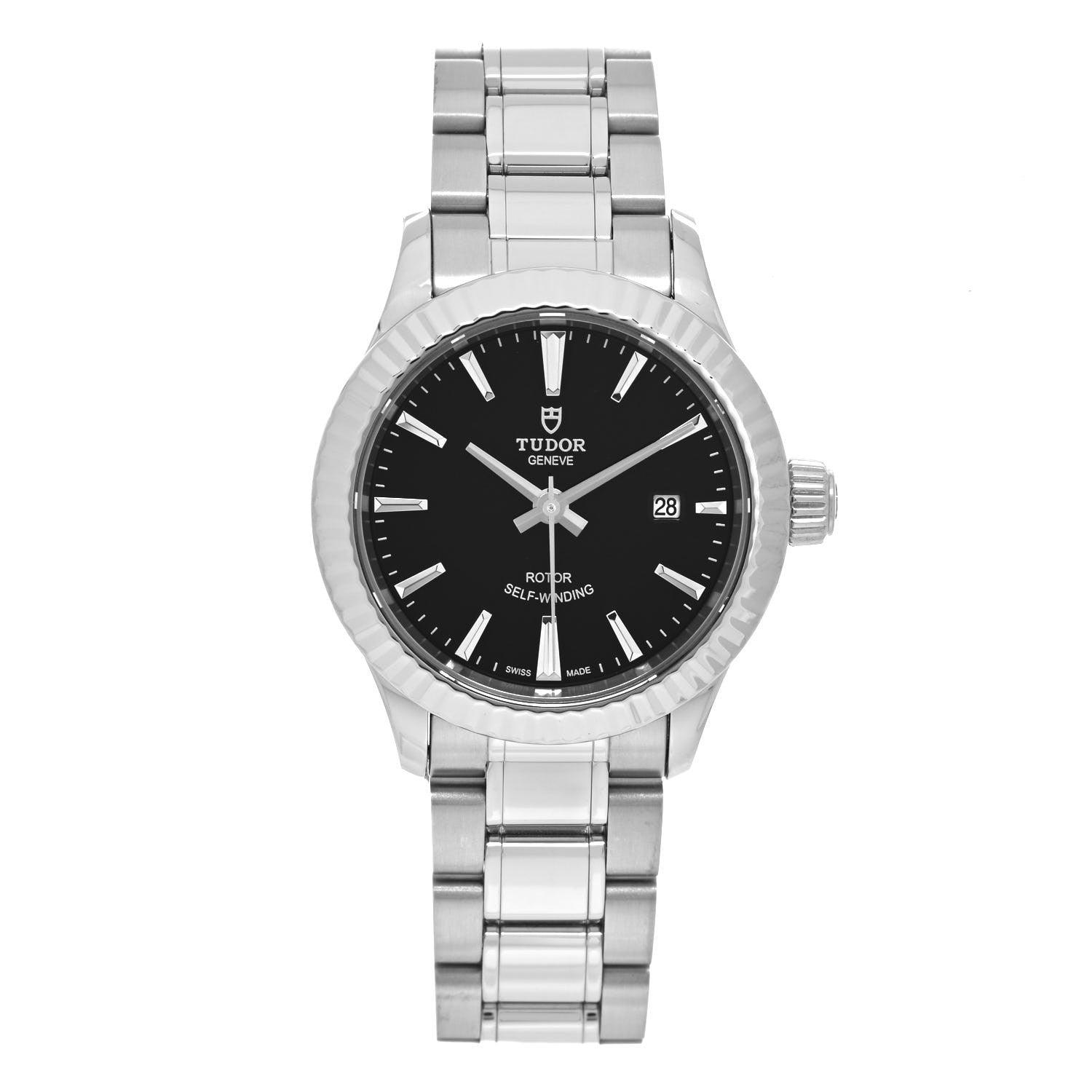 TUDOR Stainless Steel 28mm Style Automatic Watch Black 12110 1 of 4