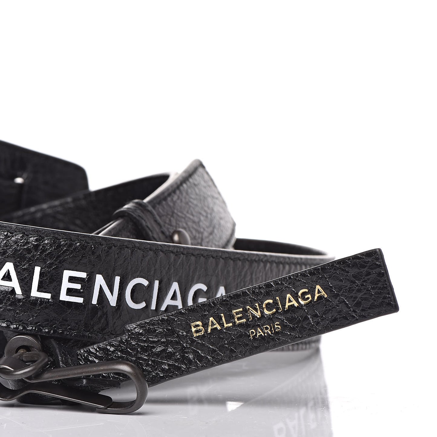 Agneau Classic Hardware Logo Shoulder Strap Black