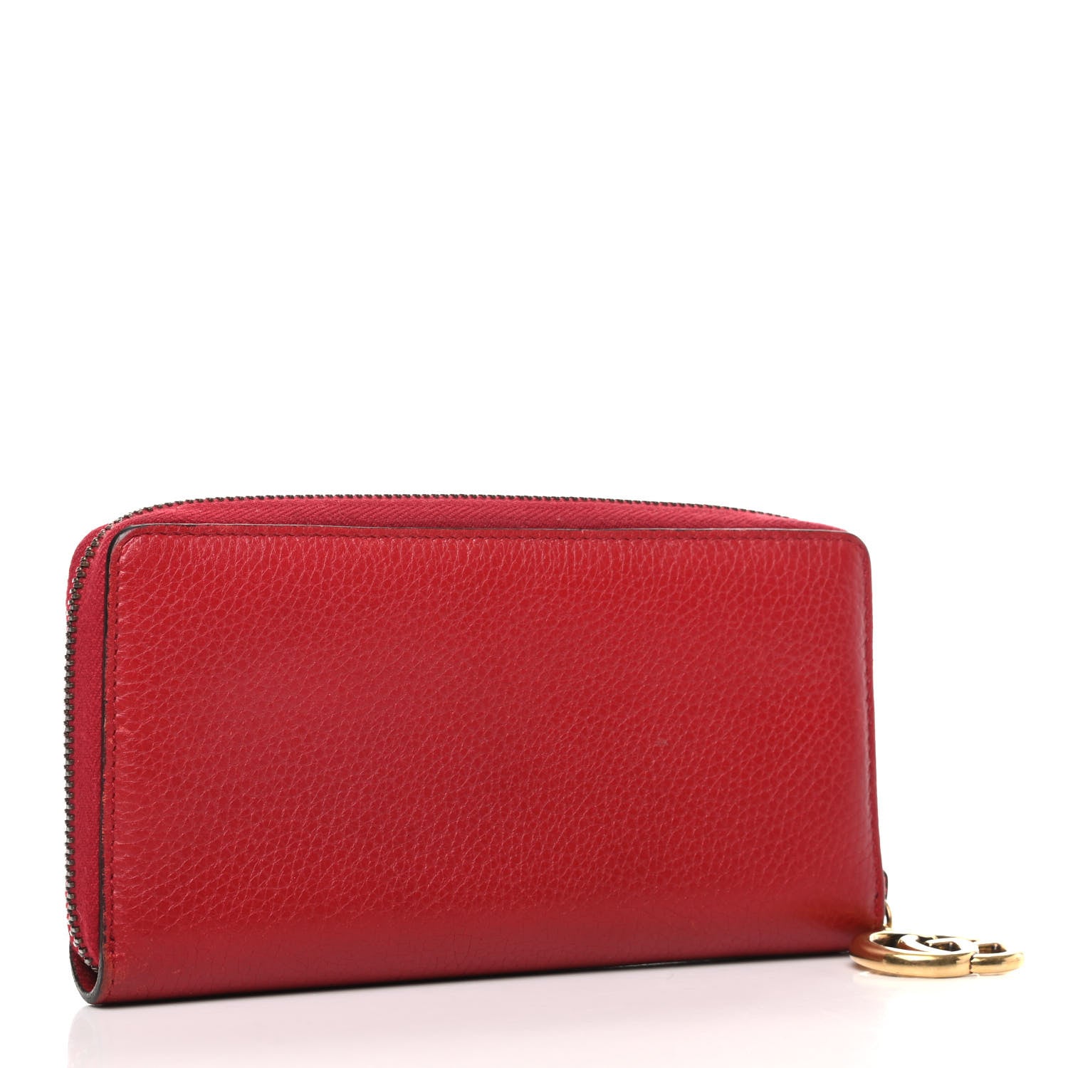 Gucci Cellarius Calfskin GG Marmont Charm Zip Around Wallet Vulcanic Red 3 of 6