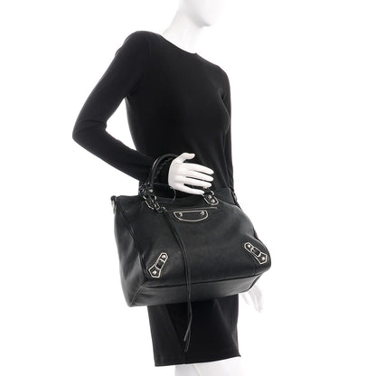 Balenciaga Chevre Silver Metallic Edge Hardware Velo Black 3 of 8