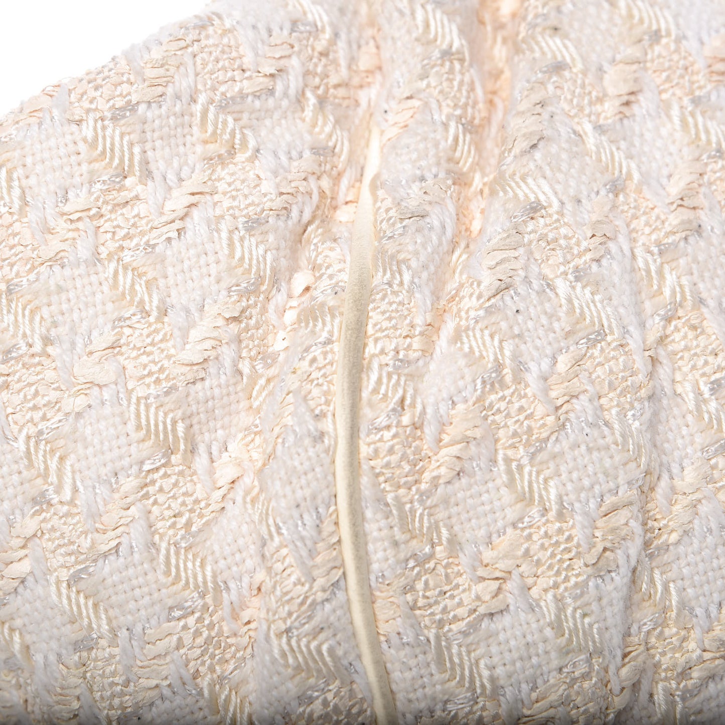 Tweed Boucle Knitting Bag Ivory