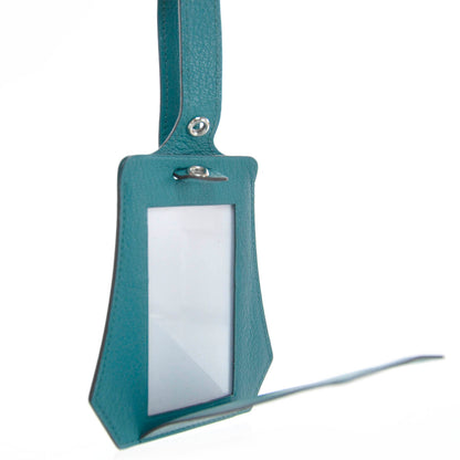 Hermes Chevre Luggage Tag Bleu Paon 3 of 4