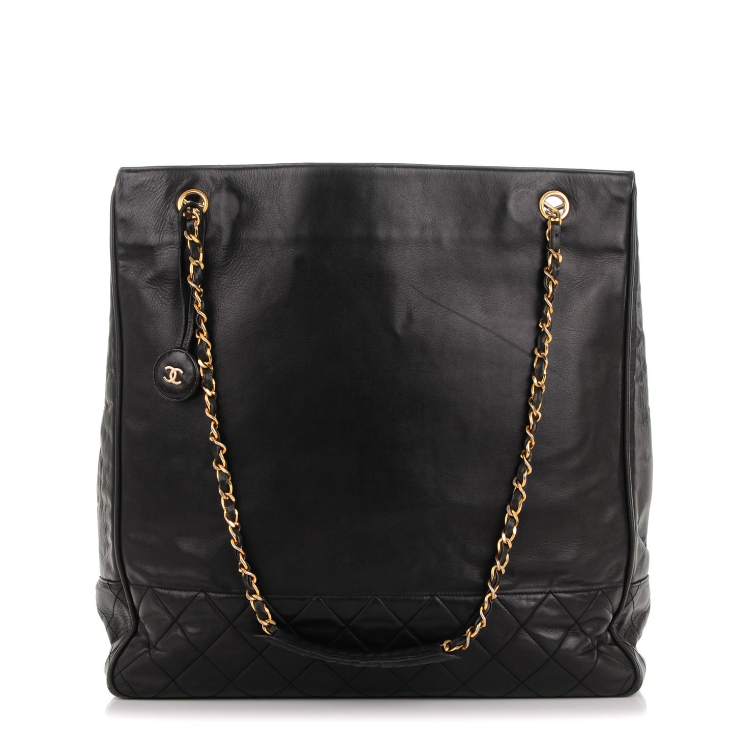 Lambskin Shopping Tote Black