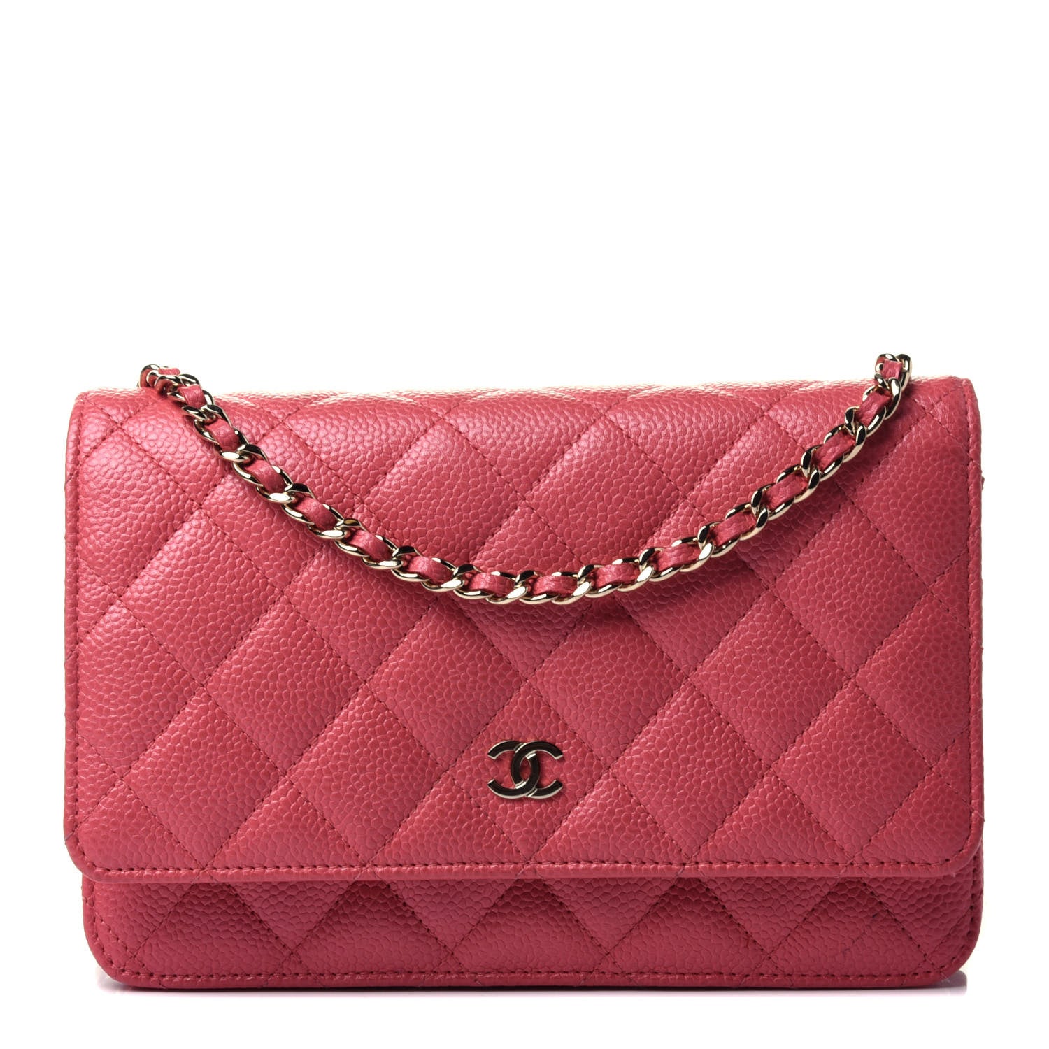 Chanel Caviar Quilted Wallet on Chain WOC Pink 1 of 4
