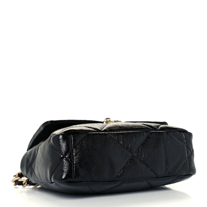 Chanel Shiny Crumpled Calfskin Quilted Medium Chanel 19 Flap Black 4 of 11