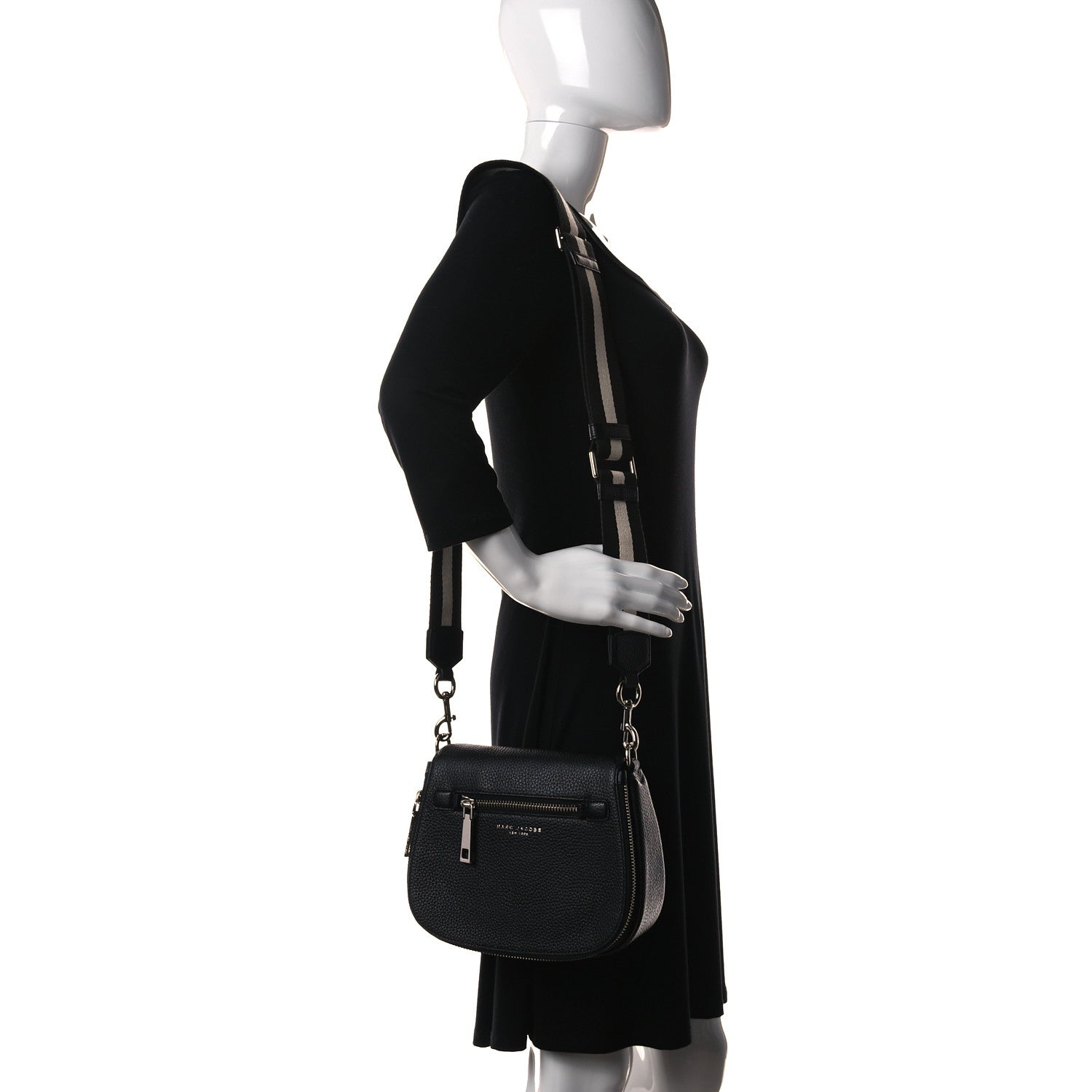 Marc Jacobs Pebbled Calfskin Recruit Nomad Crossbody Black 2 of 11