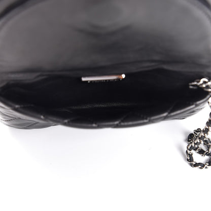 Chanel Lambskin Quilted Camellia Wristlet Black 5 of 7