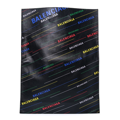 Balenciaga Calfskin Allover Logo Clutch Black Multicolor 2 of 9