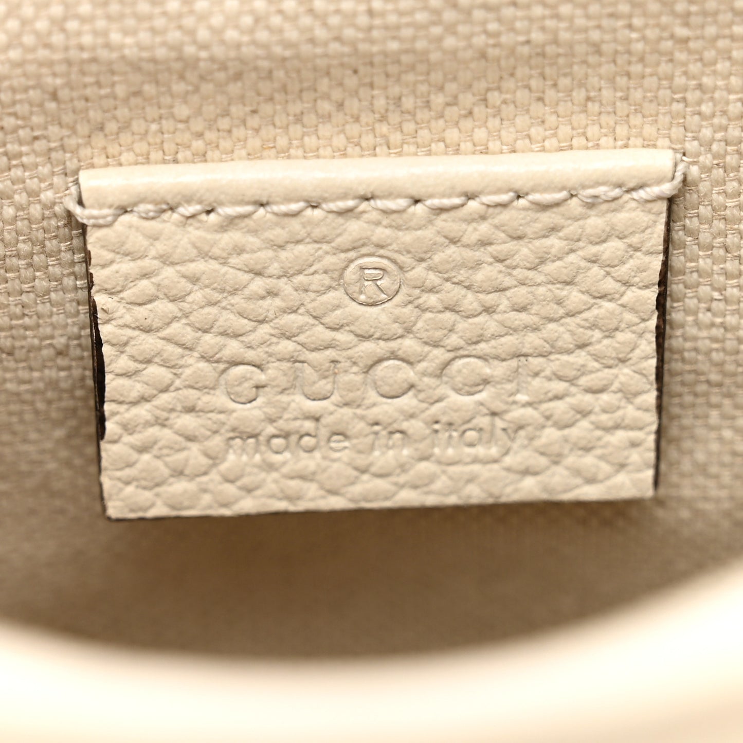 Grained Calfskin Mini Logo Messenger Bag White