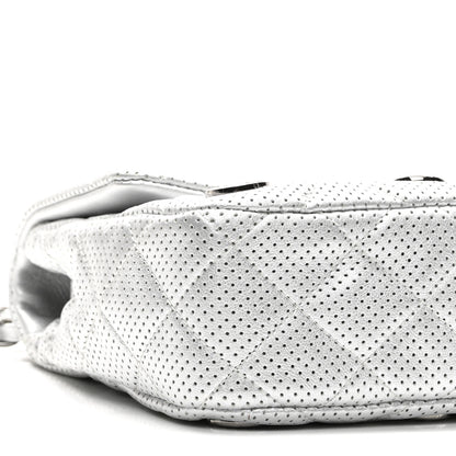Chanel Perforated Metallic Lambskin Small CC Medals Flap Silver 9 of 10