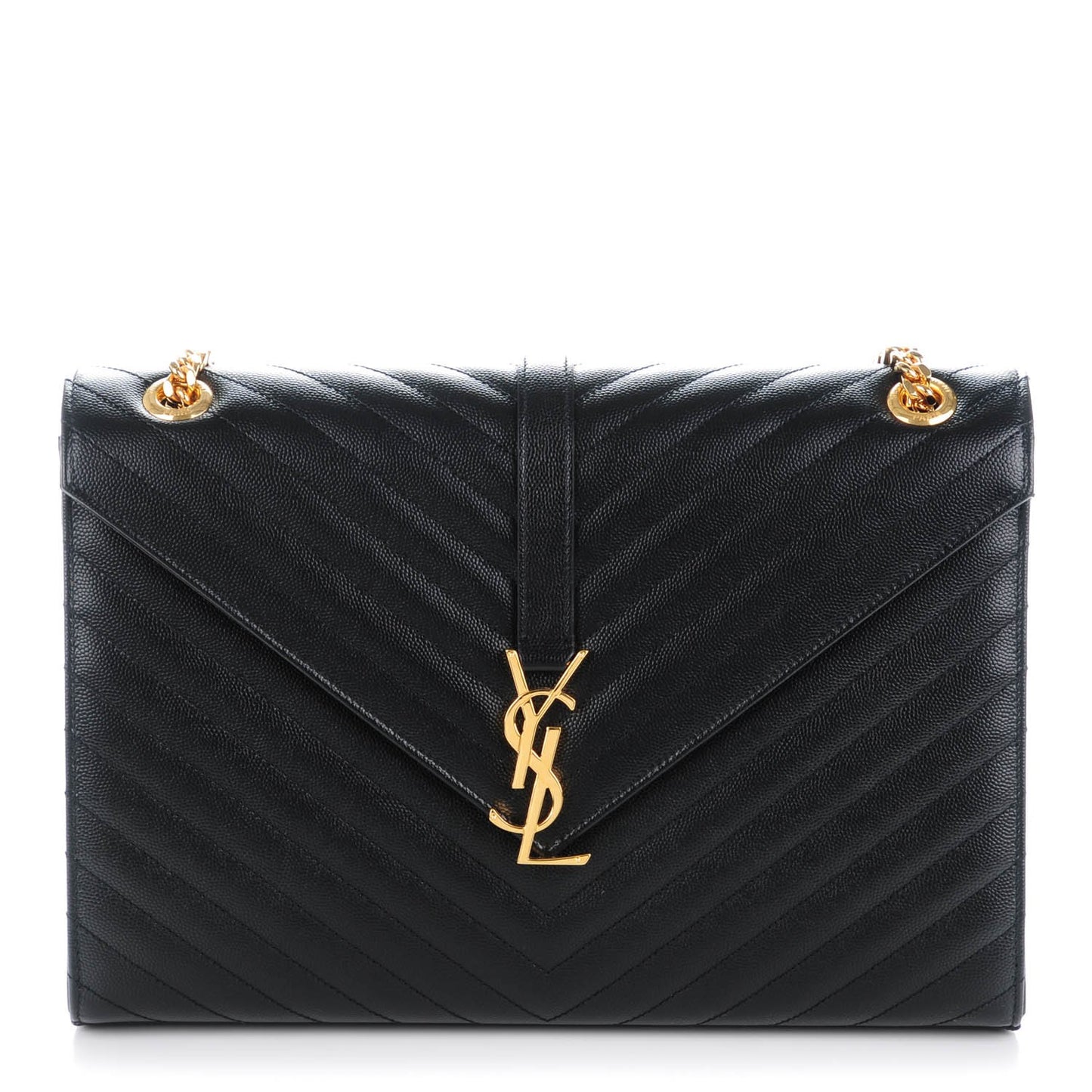 Grain De Poudre Matelasse Chevron Large Monogram Satchel Black
