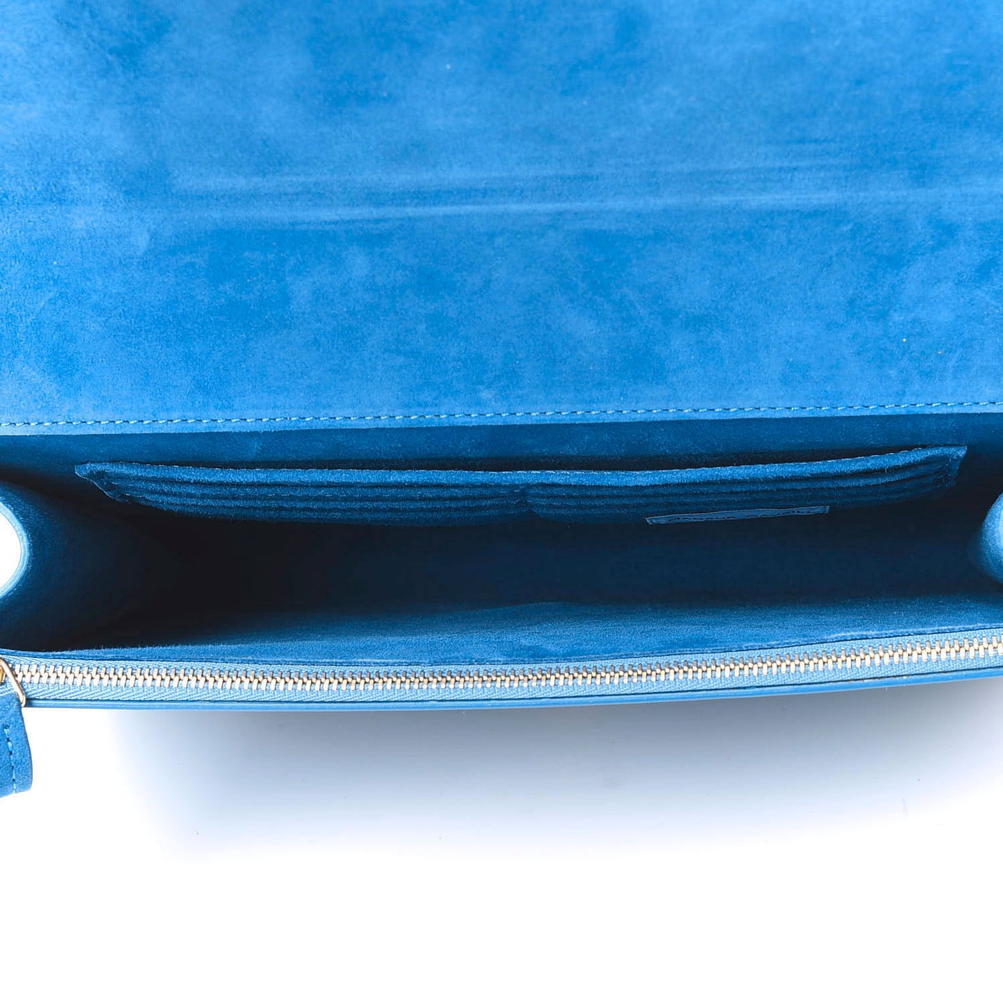 Patent Calfskin Envelope Flat Clutch Sea Blue