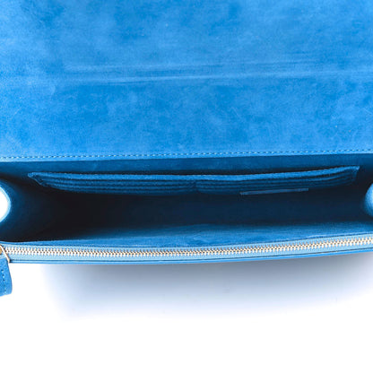 Mansur Gavriel Patent Calfskin Envelope Flat Clutch Sea Blue 5 of 8