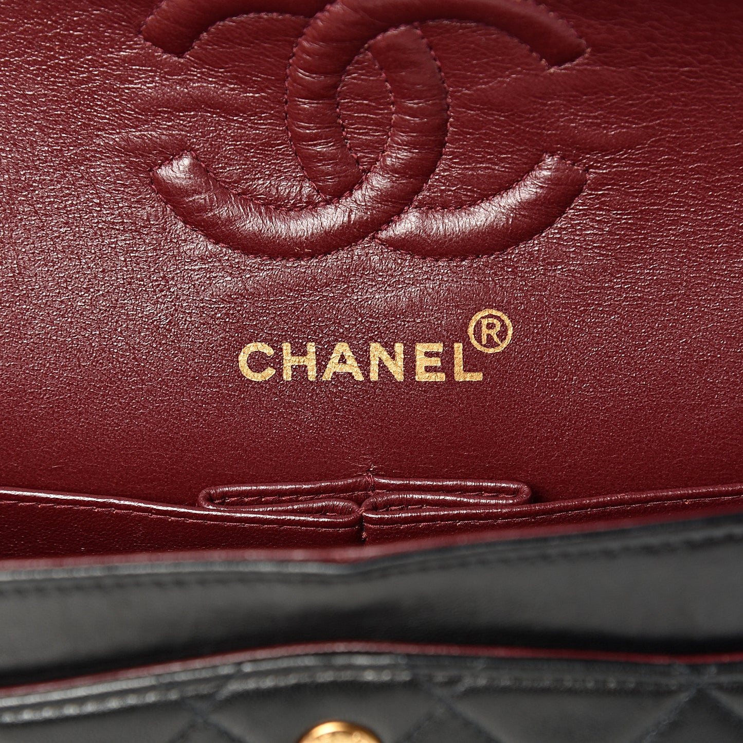 Lambskin Quilted Small Double Flap Black