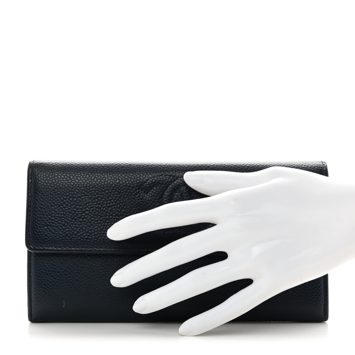 Caviar Timeless CC Large Gusset Flap Wallet Blue