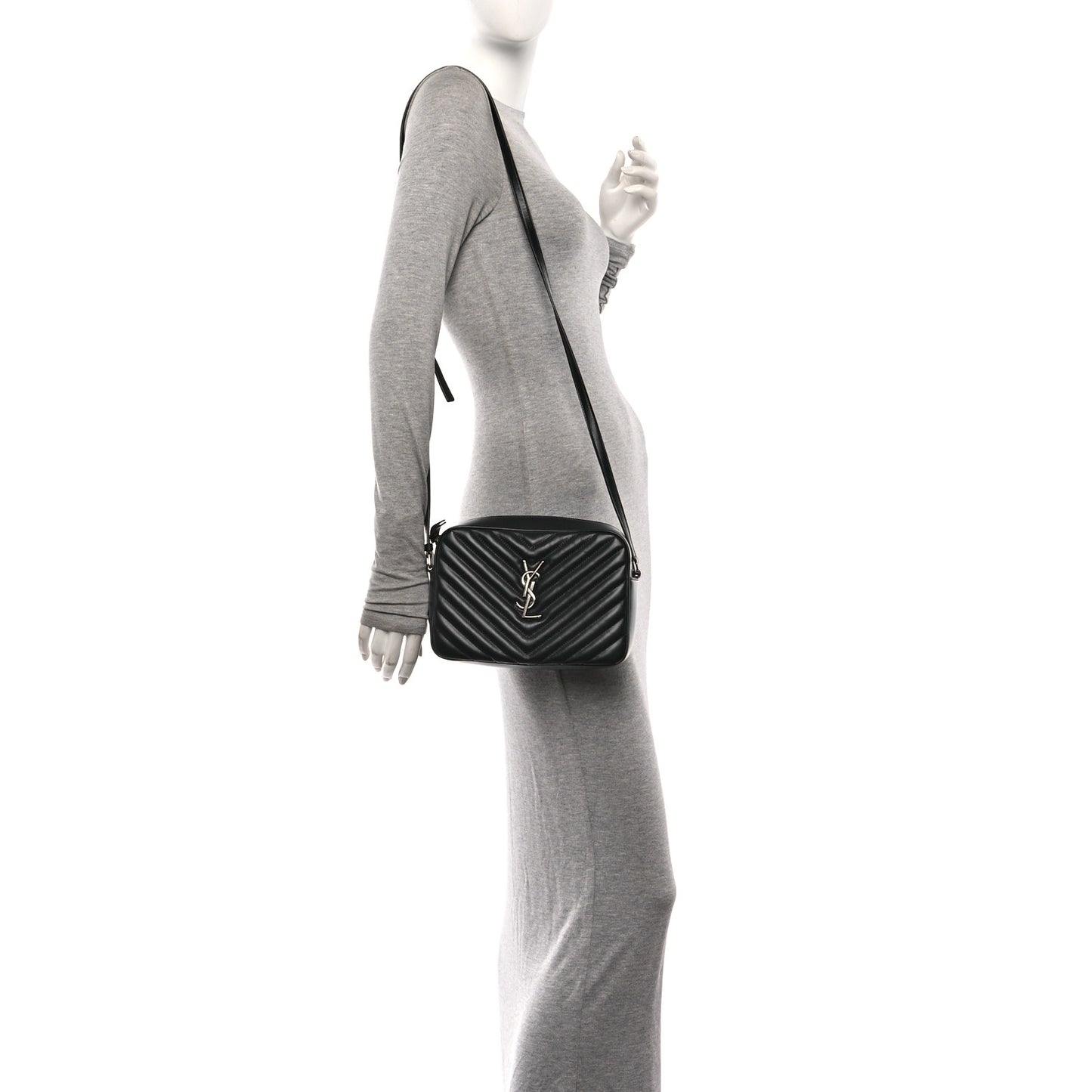 Calfskin Matelasse Monogram Lou Camera Bag Black