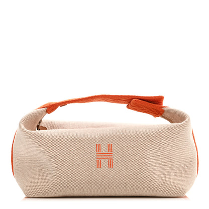 Hermes Canvas Small Bride-A-Brac Pouch Natural Orange 1 of 9
