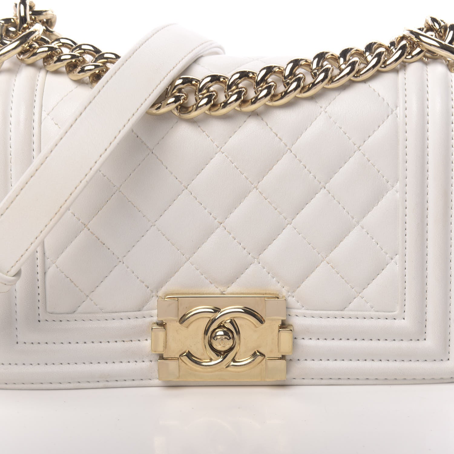 Chanel Calfskin Quilted Small Boy Flap White 12 of 16