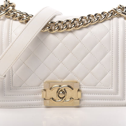 Chanel Calfskin Quilted Small Boy Flap White 12 of 16