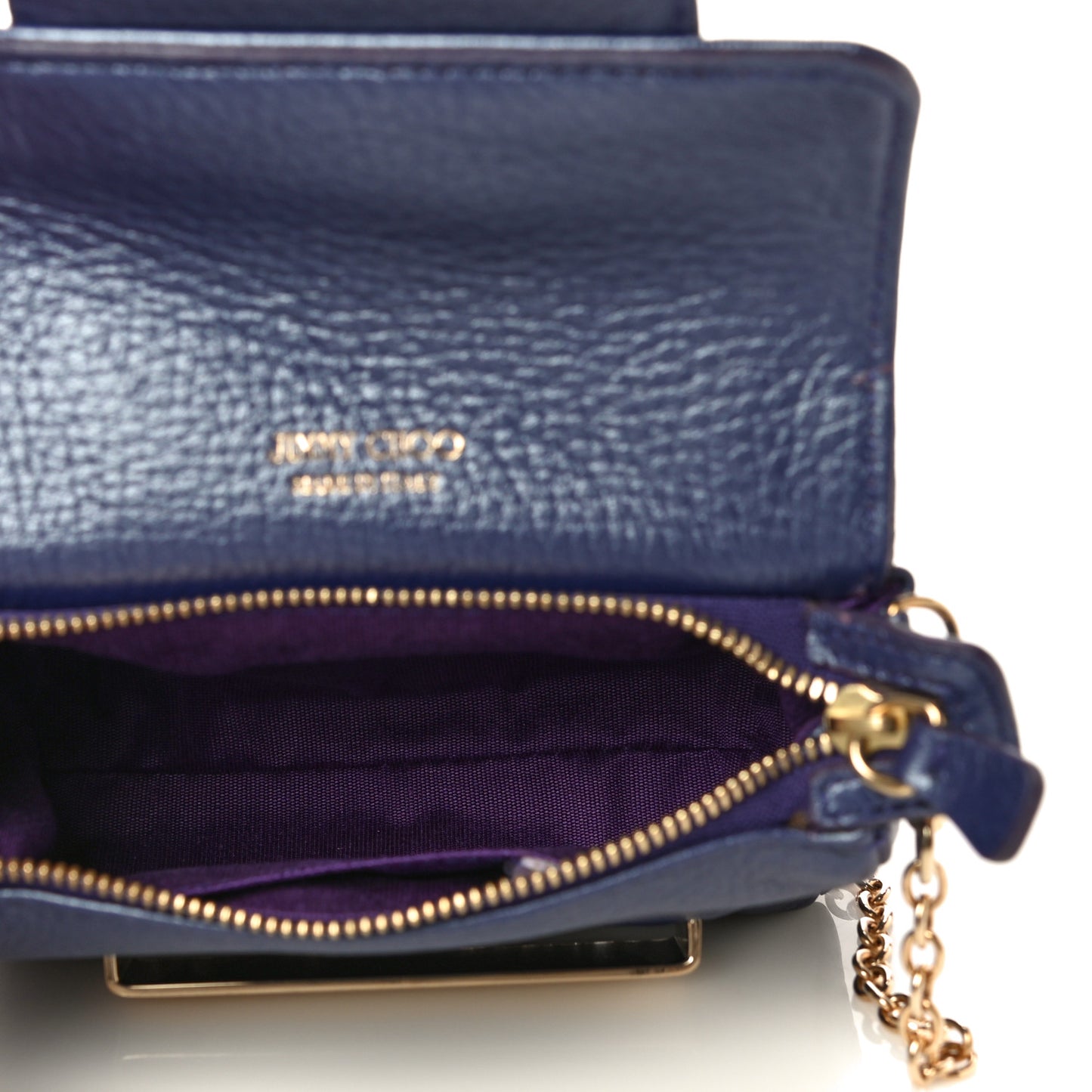 Metallic Calfskin Crossbody Bag Purple