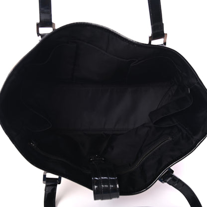 Burberry Patent Trim Nova Check Tote Black 4 of 4