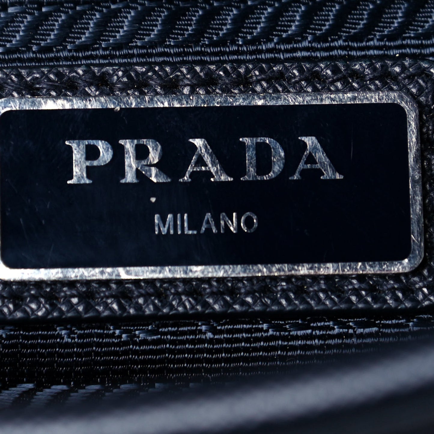 Tessuto Nylon Saffiano Flat Messenger Bag Blue