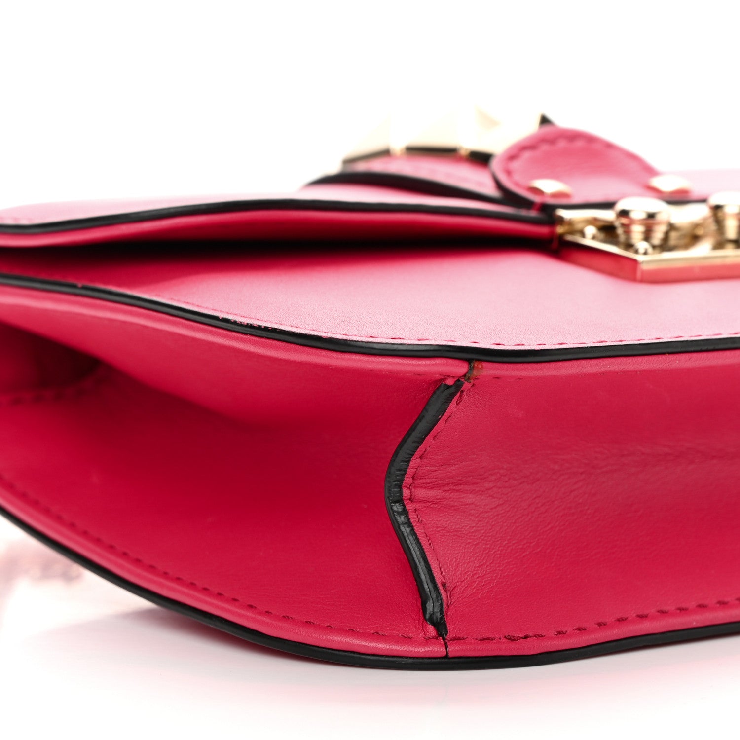 Valentino Garavani Vitello Small Glam Lock Rockstud Flap Deep Fuxia 5 of 14