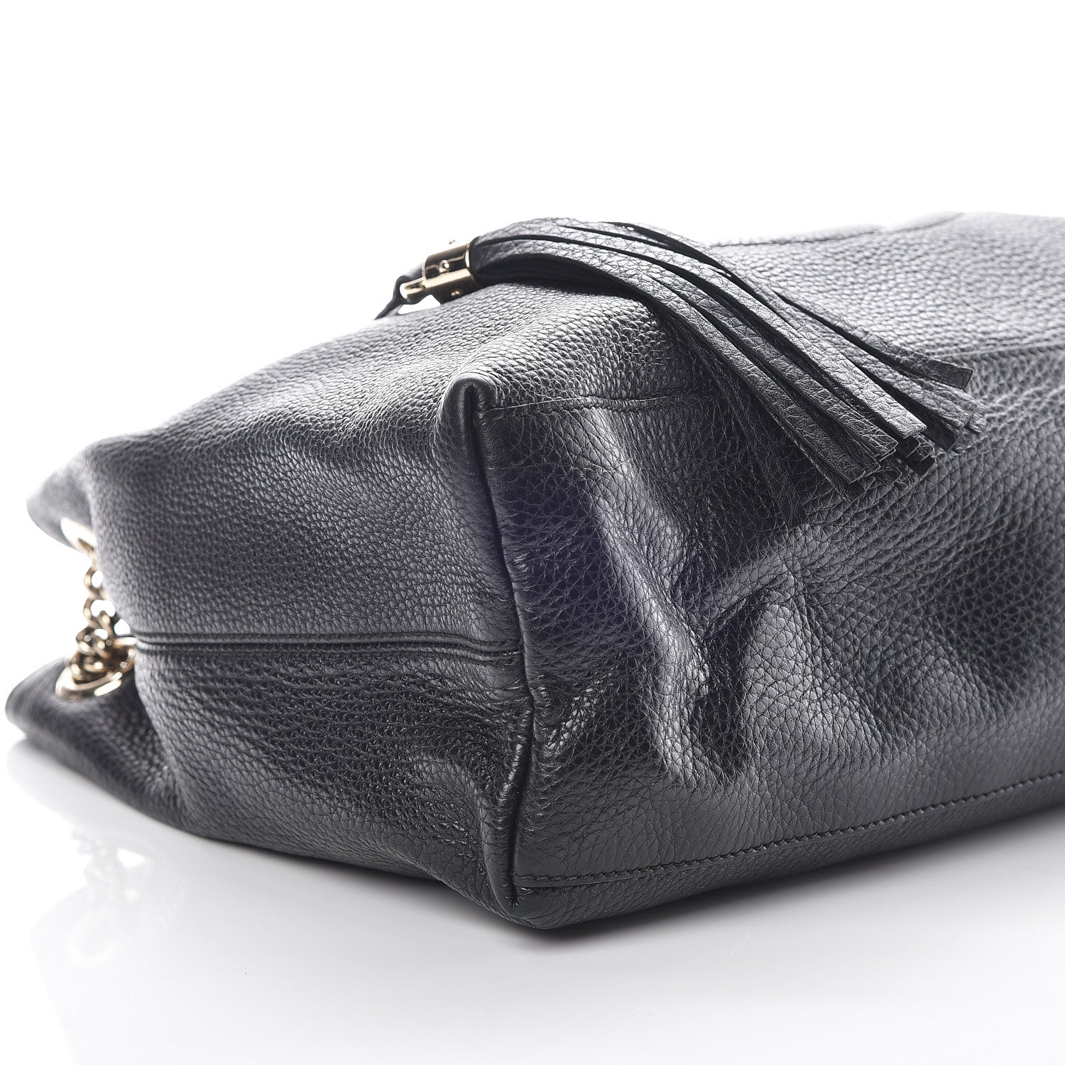 Gucci Pebbled Calfskin Medium Soho Chain Shoulder Bag Black 5 of 14