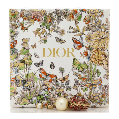 Christian Dior Pearl Crystal Le Coeurs des Papillons Tribal Earrings Gold Red White 5 of 5