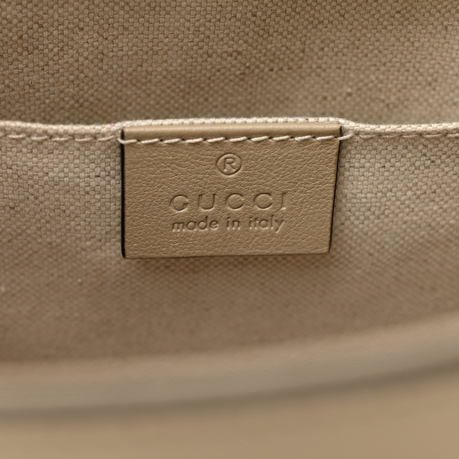 Gucci Textured Dollar Calfskin Web Small Diana Tote Bag Oatmeal Vintage Green 7 of 11