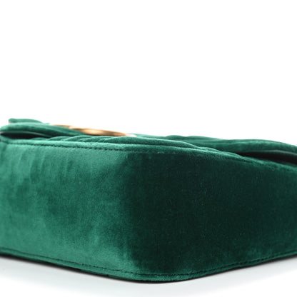 Gucci Velvet Matelasse Small GG Marmont Shoulder Bag Emerald 6 of 8