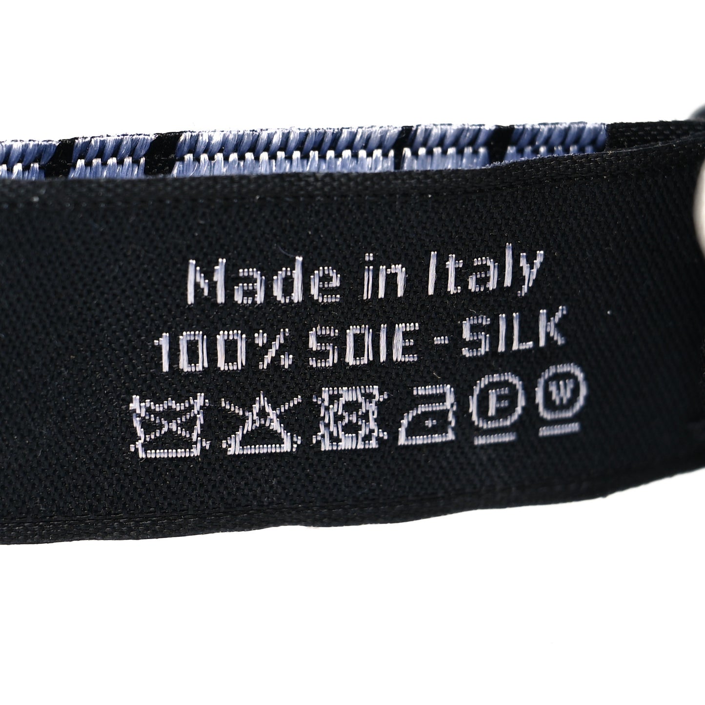 Silk CC Scarf Hair Tie White Black