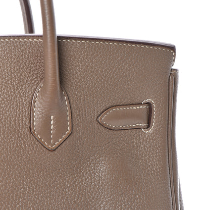 Hermes Taurillon Clemence Birkin 30 Etoupe 24 of 31