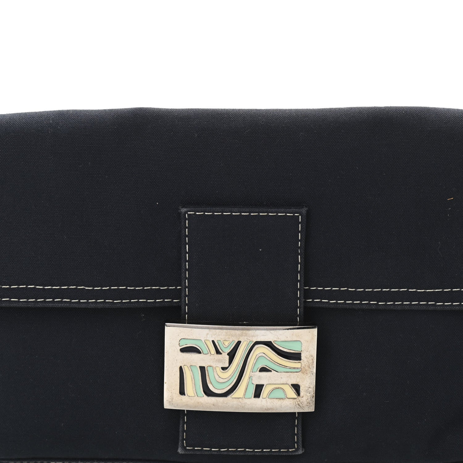Fendi Denim Baguette Blue 7 of 10