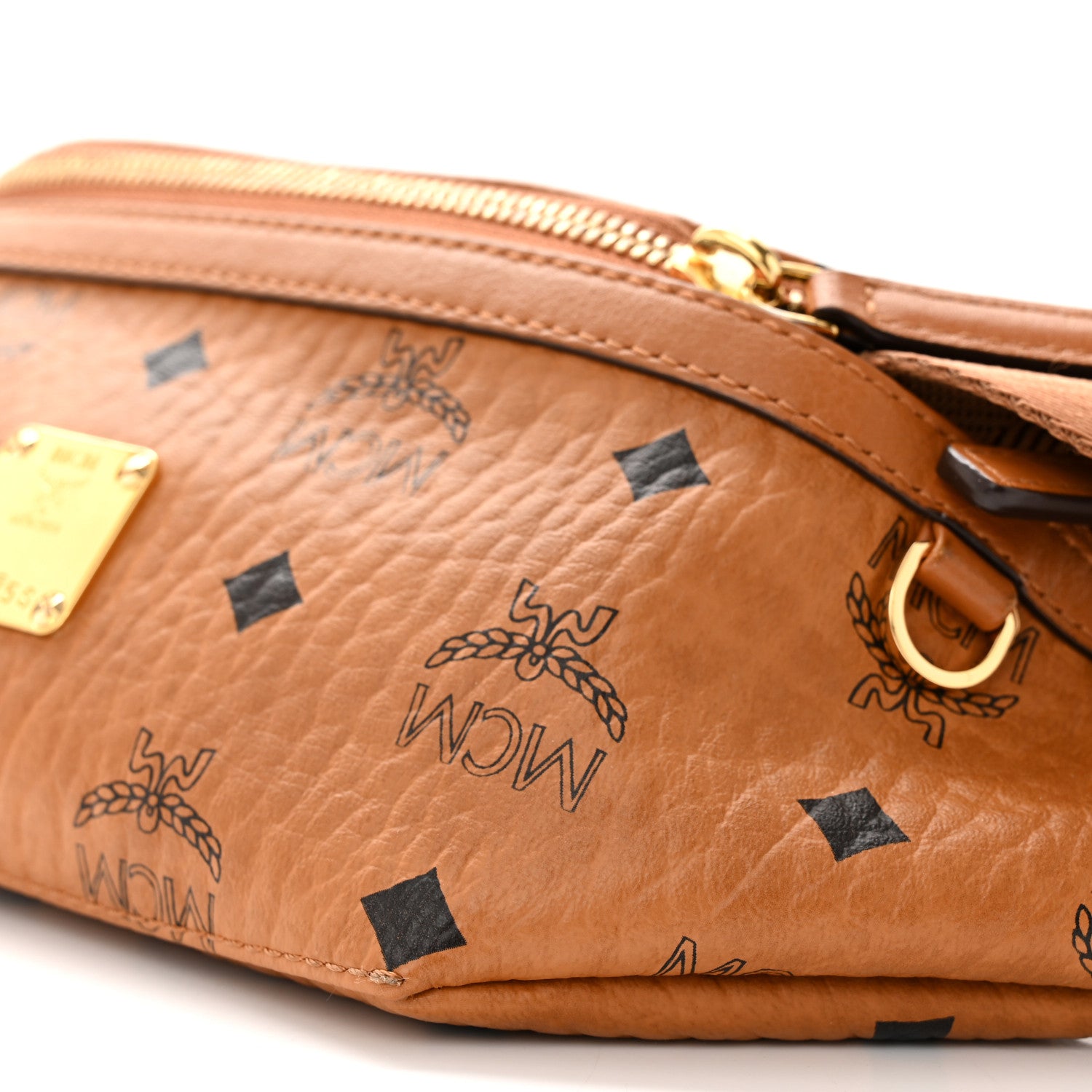 MCM Visetos Stark Belt Bag Cognac 19 of 22