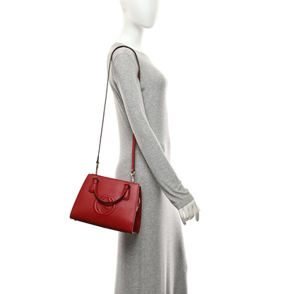 Gucci Dollar Calfskin Medium Soho Top Handle Satchel Hibiscus Red 2 of 11