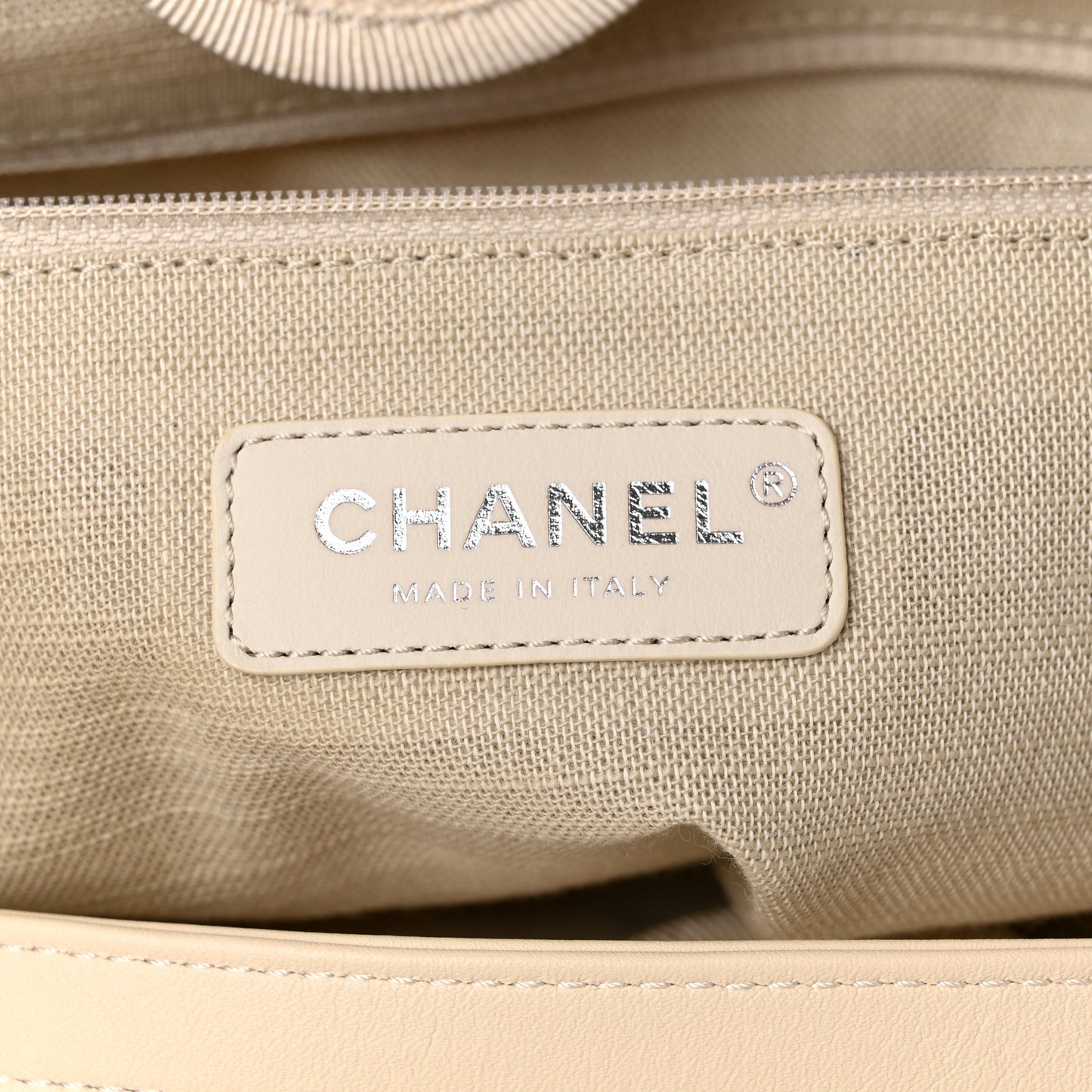 Mixed Fibers Small Deauville Tote Beige