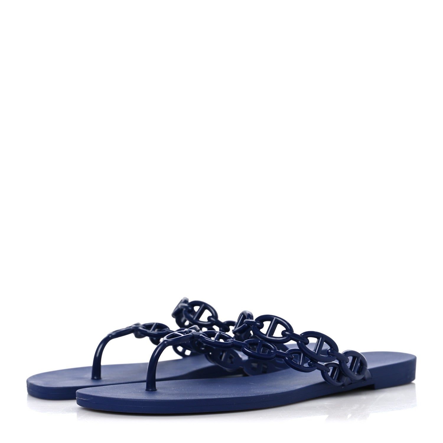 Hermes Rubber Chaine d'Ancre Island Sandals 37 Bleu Smalt 4 of 8