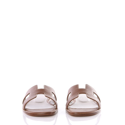 Hermes Box Calfskin Oran Sandals 36 Gold 2 of 11