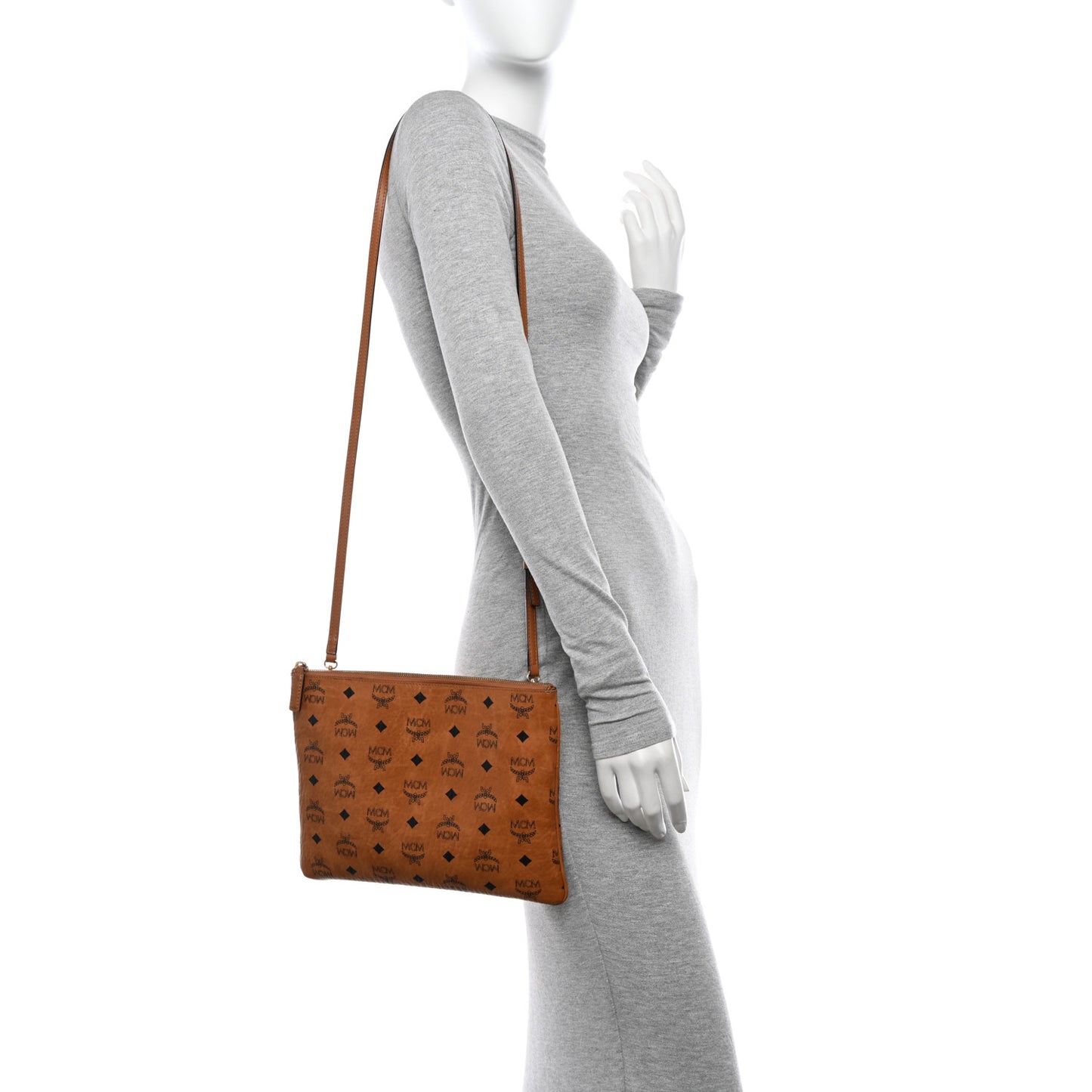 Visetos Medium Crossbody Pouch Cognac