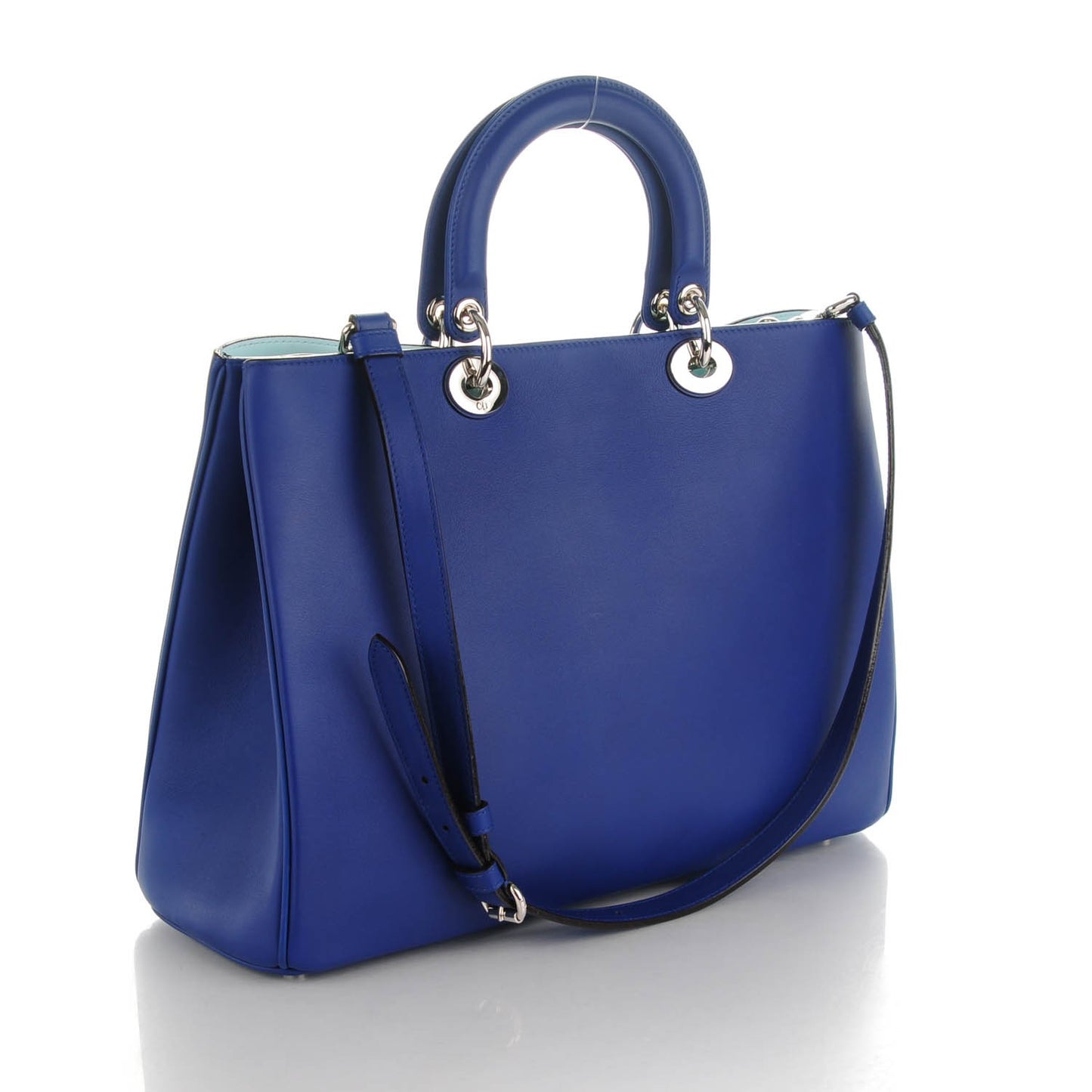 Smooth Calfskin Large Diorissimo Bag Navy Blue