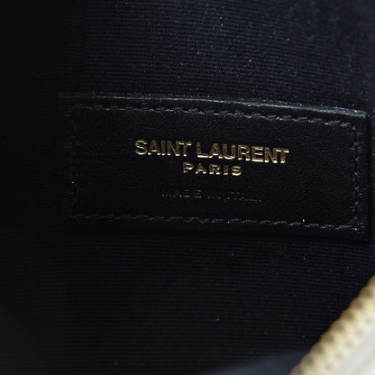 Saint Laurent Grain De Poudre Chevron Monogram Bill Pouch Crema Soft 6 of 13